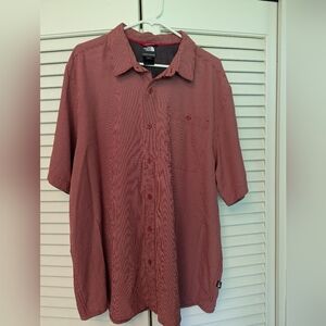 The North Face men's XXL SS button down shirt Red/white check pattern